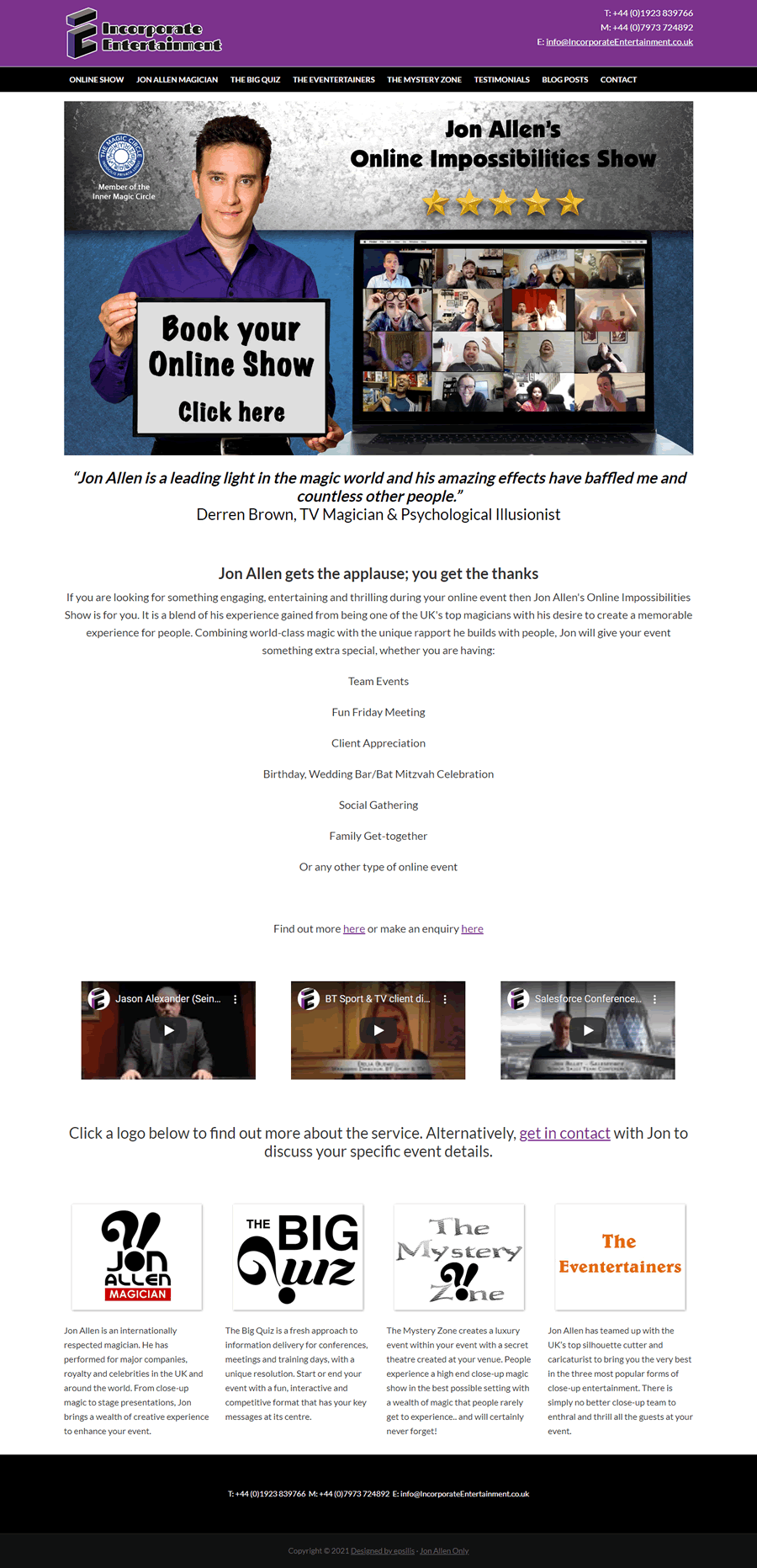 Incorporate entertainment website
