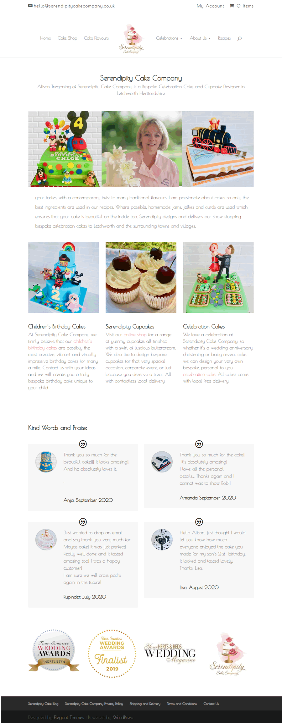 Serendipity Cake Company website