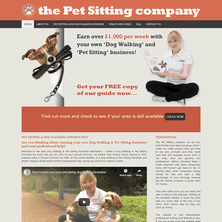 The Pet Sitting Company Website
