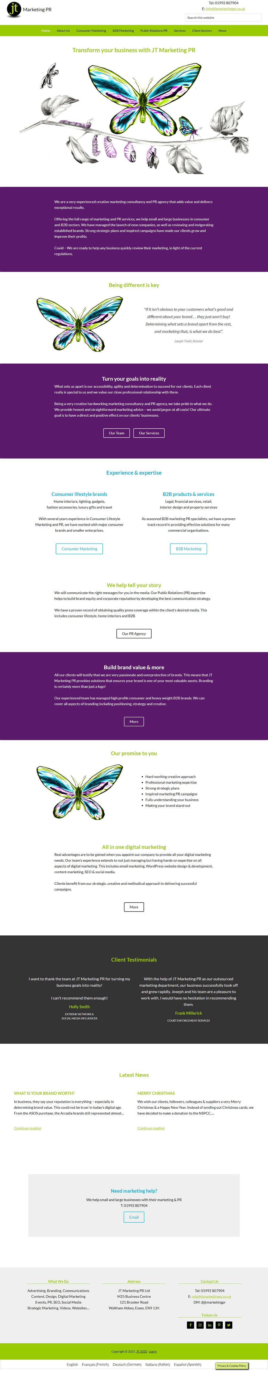 JT Marketing PR Website