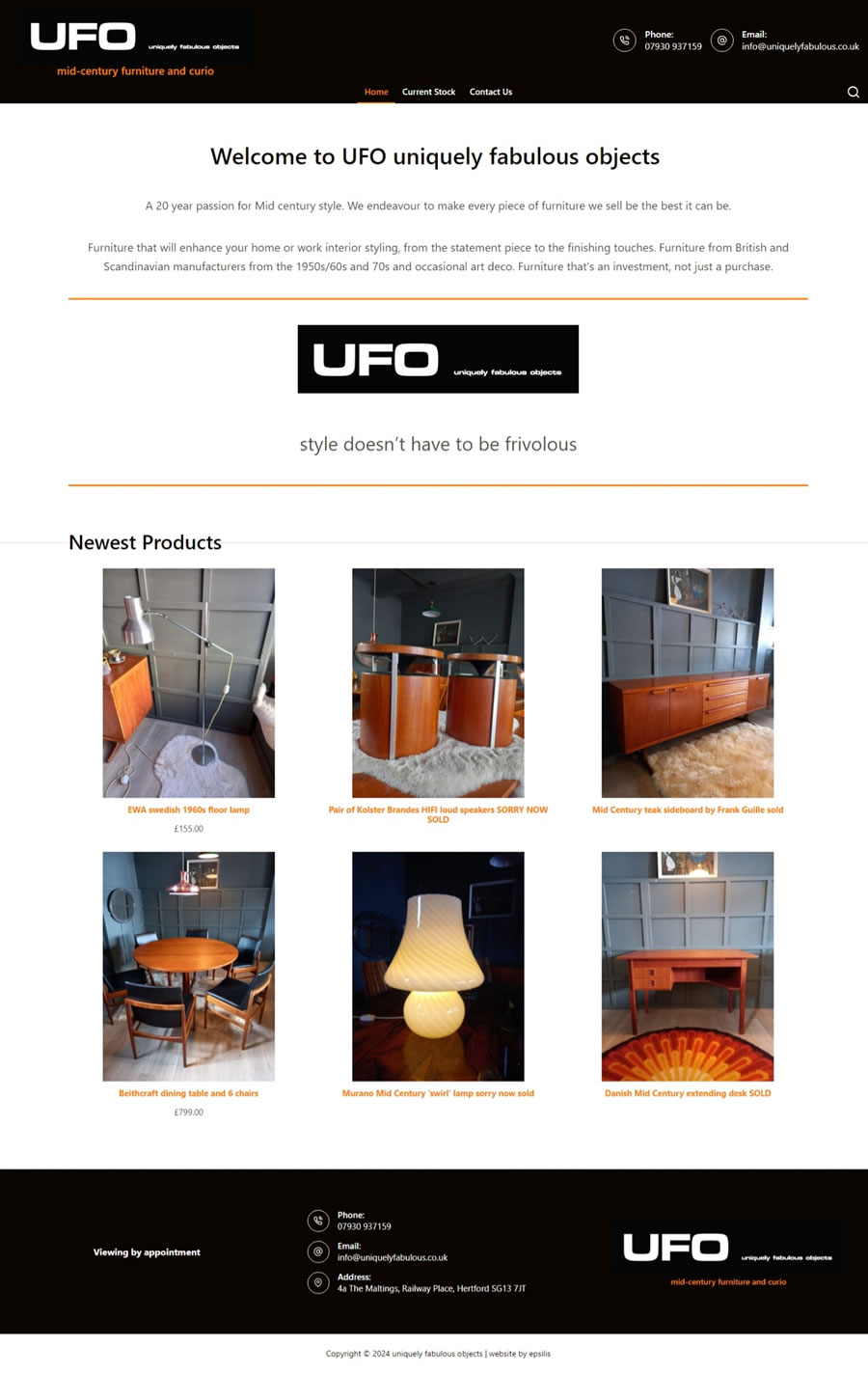Ecommerce Web Design for Uniquely Fabulous Objects UFO