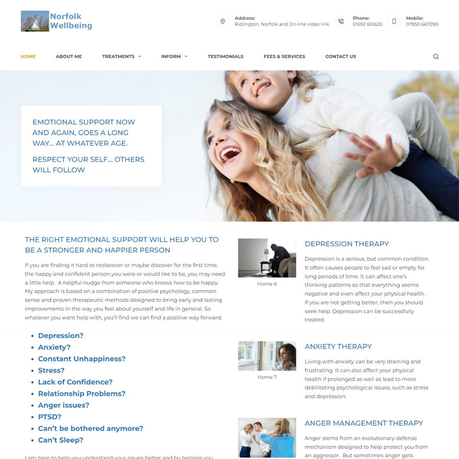 WordPress website for Norfolk Wellbeing
