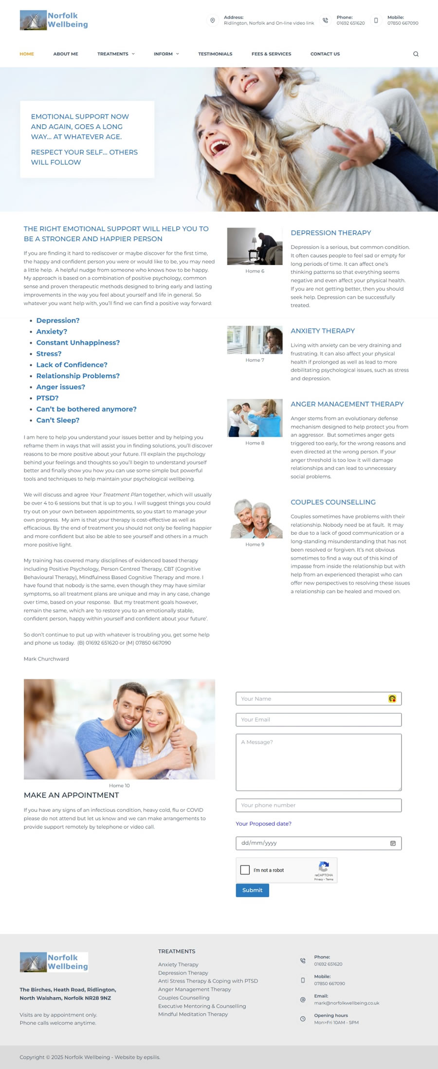 WordPress website for Norfolk Wellbeing